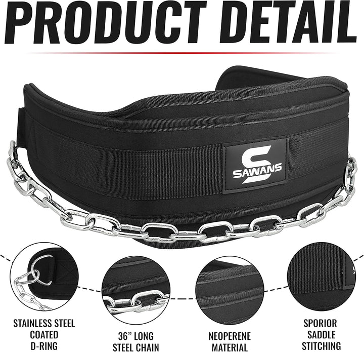 Dip-Gürtel mit 91,4 cm Heavy Duty Bodybuilding Gewichtheben Dip Stahlkette für Klimmzüge Übung Fitne