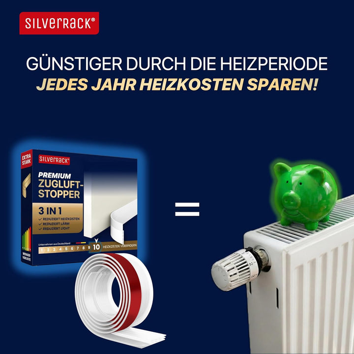 SilverRack Zugluftstopper für Türen Transparent [5X 1m] - Zuschneidbare Türdichtung selbstklebend -