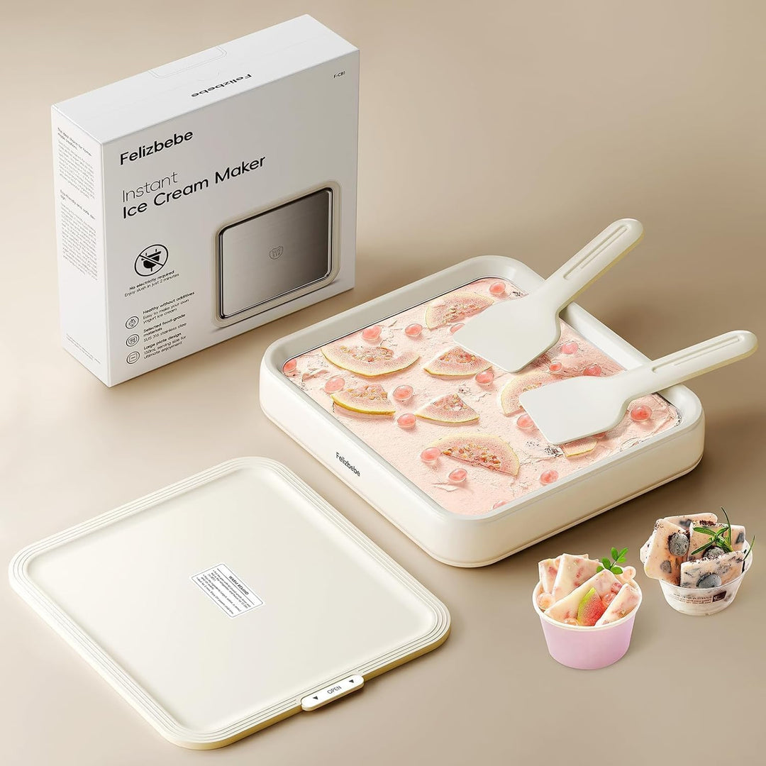 Eisplatte Eis Rolls, SUS316 Lebensmittelqualität, Ice Rolls Maschine Inklusive Deckel & 2 Spatel, DI