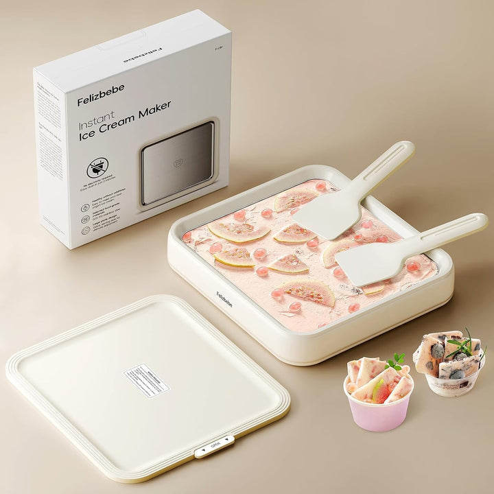 Eisplatte Eis Rolls, SUS316 Lebensmittelqualität, Ice Rolls Maschine Inklusive Deckel & 2 Spatel, DI