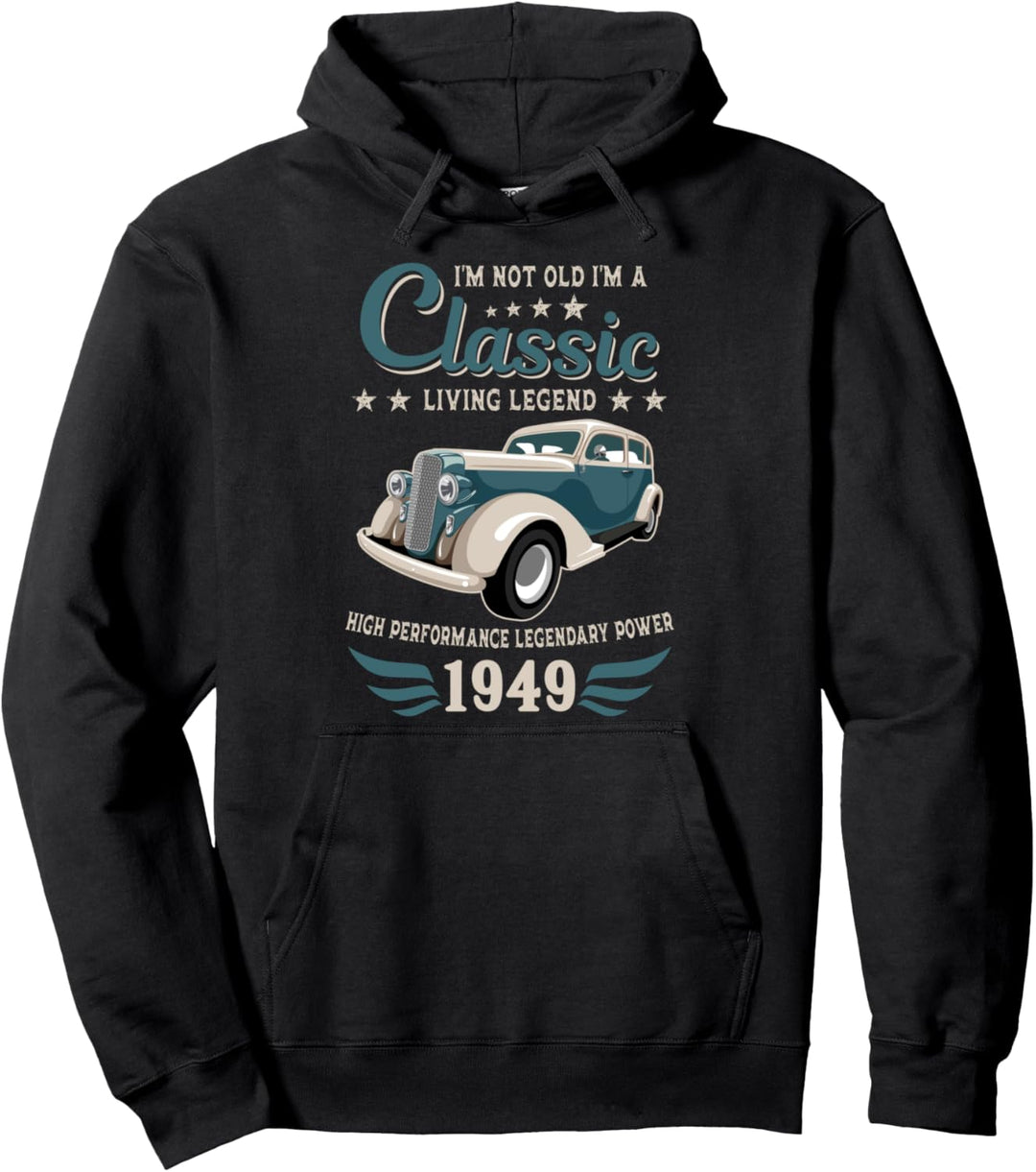 Vintage 1949 Birthday Classic Car for Legends Born In 1949 Pullover Hoodie