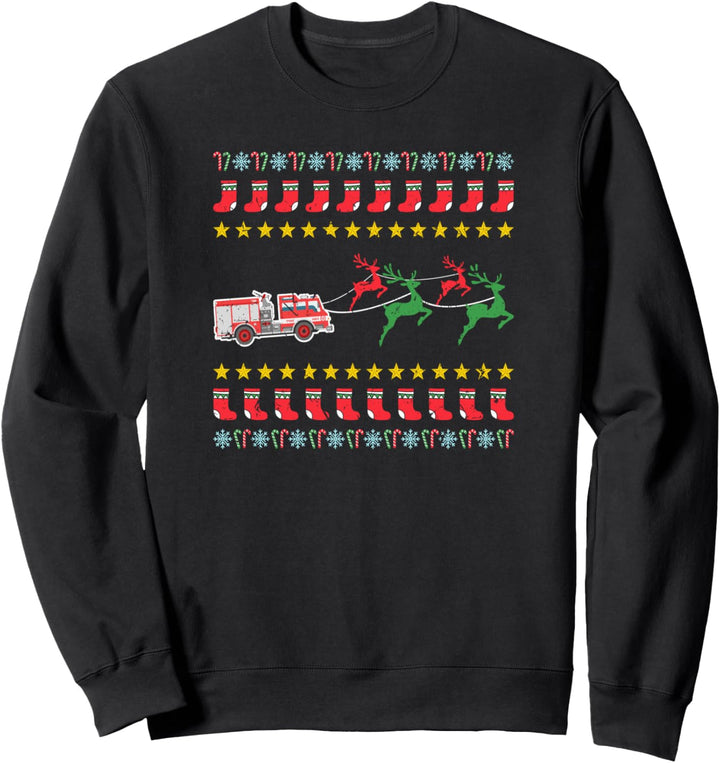 Ugly Christmas Sweater für Feuerwehrmann Sweatshirt