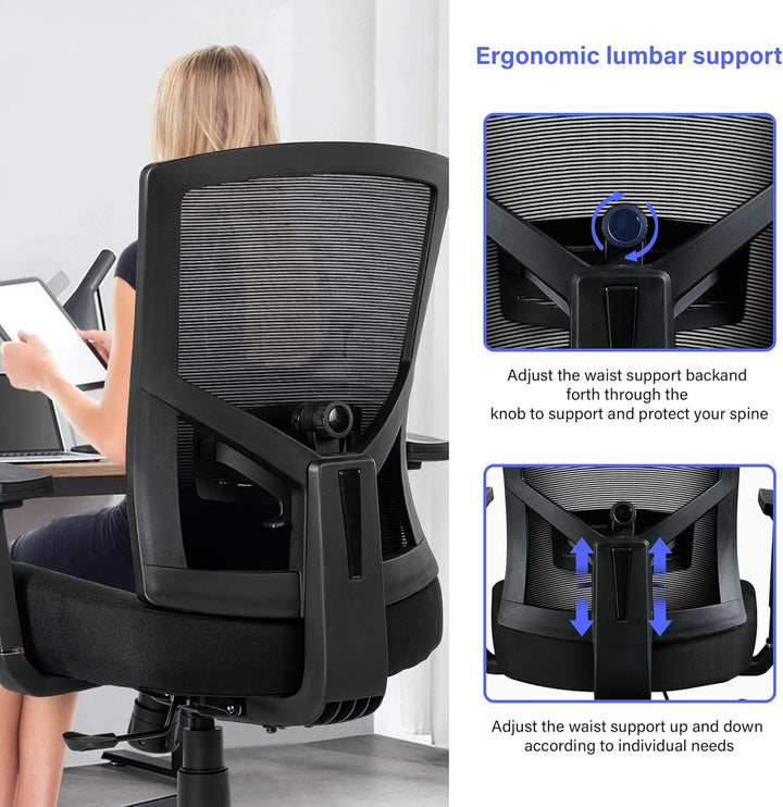 Fantasylab Bürostuhl Ergonomisch 200KG Schreibtischstuhl, Hoher Rücken Ergonomischer Stuhl Drehstuhl