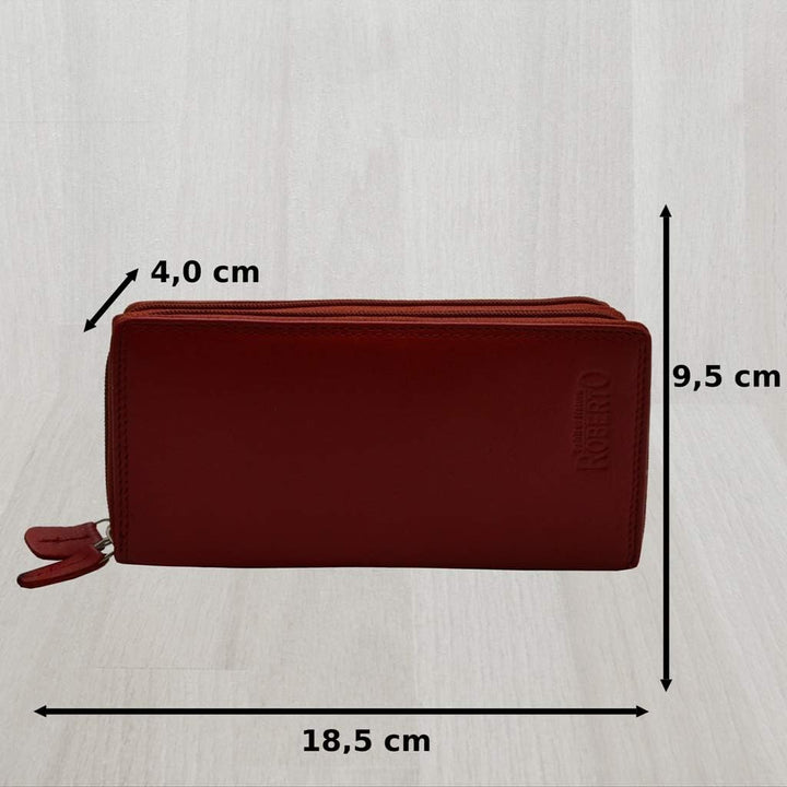 flevado XL Portemonnaie Grosse Damen Wild Leder Geldbörse mit viel Stauraum und Platz für 29 Karten