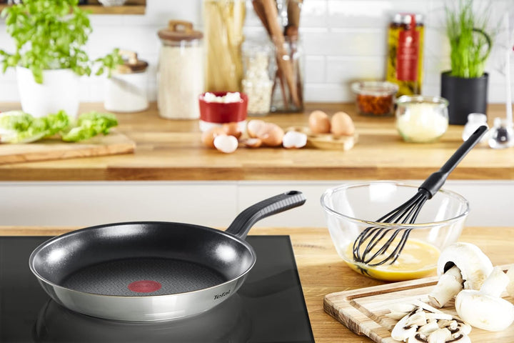 Tefal Comfort Max 26 cm Bratpfanne, Premium Edelstahl, Thermo-Spot Temperaturanzeige, Antihaftbeschi