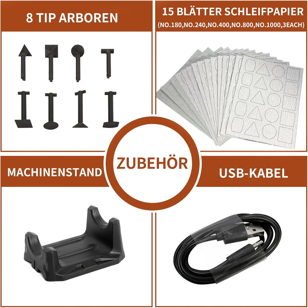 Schnurloser Stiftschleifer, variable Geschwindigkeit, Mehrzweck-Elektrowerkzeug zum Schleifen, Polie