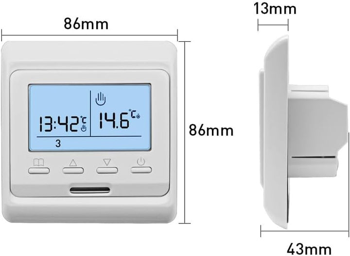 16A Fussbodenheizungsthermostat Digitale manuelle raumprogrammierbare Thermostate Elektrischer Fussb