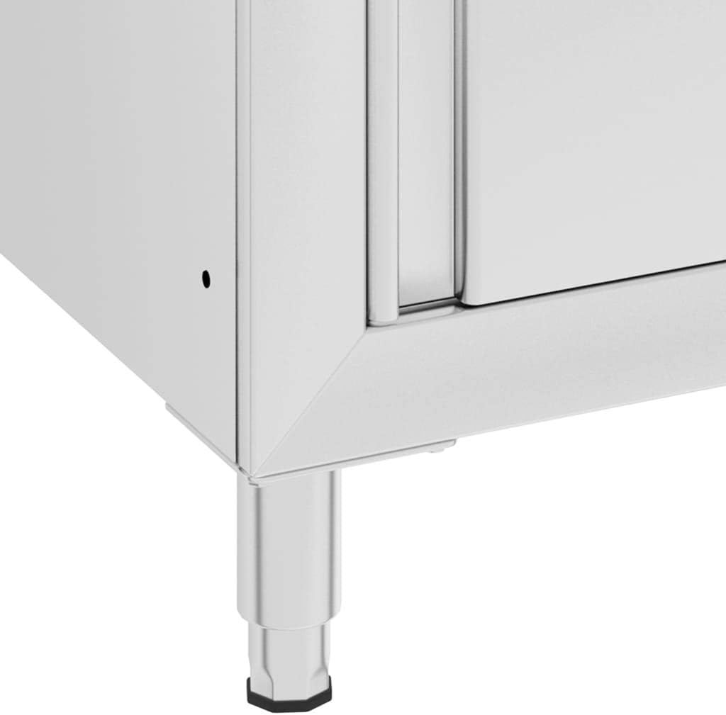 Gastro Küchenschrank mit Abtropffläche Edelstahl 60 x 60 x 96 cm (Abtropffläche), 60 x 60 x 96 cm (A