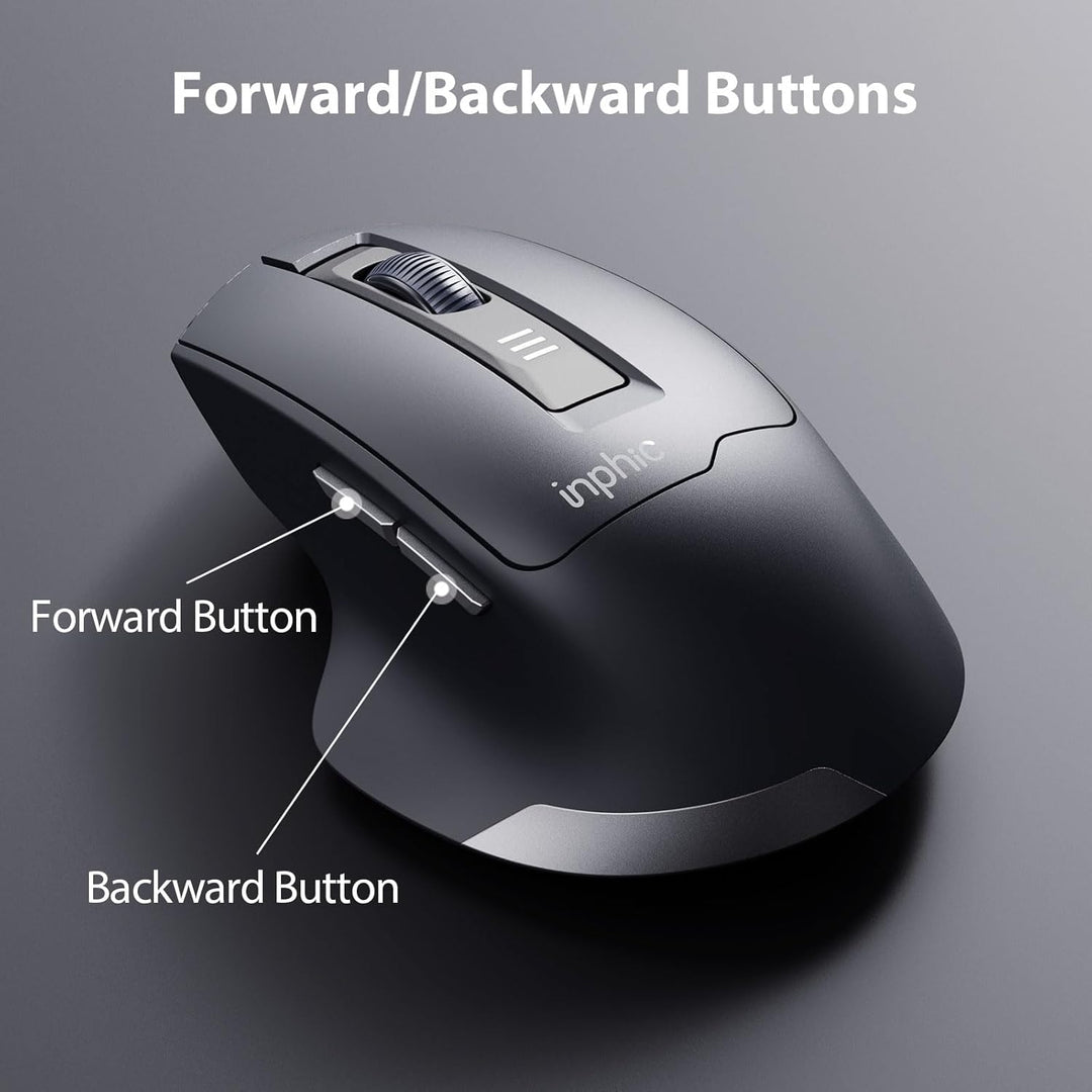 INPHIC M9 Kabellose Maus Wiederaufladbar, Ergonomische 2.4G Schnurlose Maus mit USB Nano Empfänger f