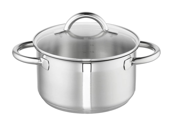 Schulte-Ufer Fleischtopf Loop, 20cm, ca. 3,5 l, mit Glasdeckel, 18/10 Stahl
