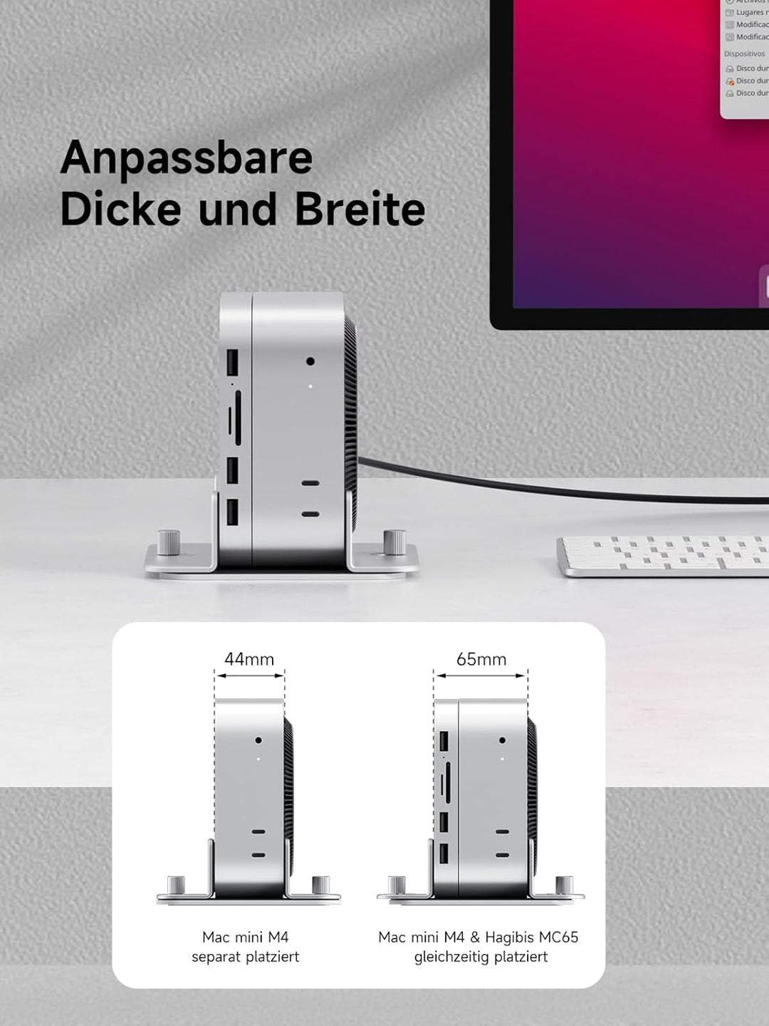 Hagibis Mac mini m4 Pro Stand | Aluminiumlegierung-Halterung Für Mac mini M4/M4 Pro 2024 – Kühlender