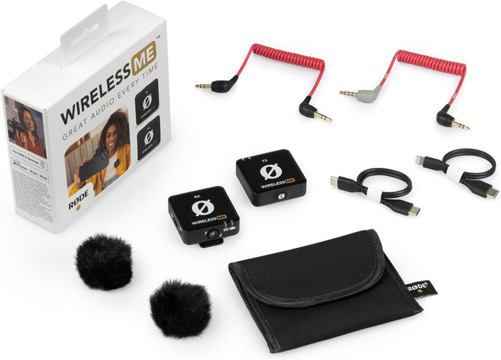Rode Wireless ME Drahtlos Mikrofon-System + Interview GO Handadapter + keepdrum Windschutz WiME + In