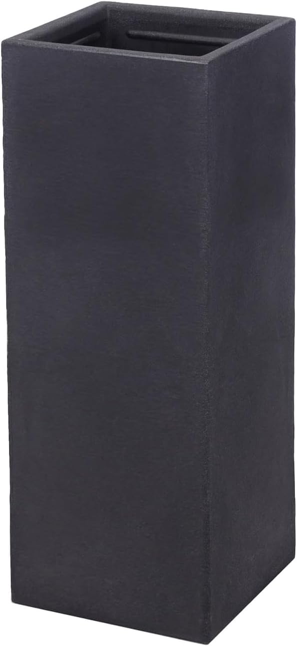 Spetebo XXL Kunststoff Pflanzkübel anthrazit 80 cm - Übertopf eckig - Blumenkübel Pflanzkasten Pflan