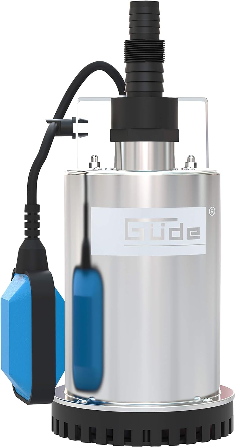 Güde 94606 GFS 4000 INOX Flachsaugerpumpe Tauchpumpe (400W, 700 l/h Fördervolumen, IG 1 ½“ Anschluss