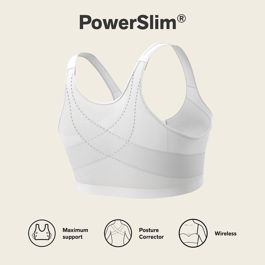 Leonisa Damen Haltungskorrektur BH, Sport BH mit Rücken Geradehalter Funktion 75E Weiss, 75E Weiss