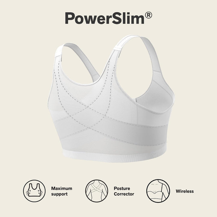 Leonisa Damen Haltungskorrektur BH, Sport BH mit Rücken Geradehalter Funktion 75E Weiss, 75E Weiss