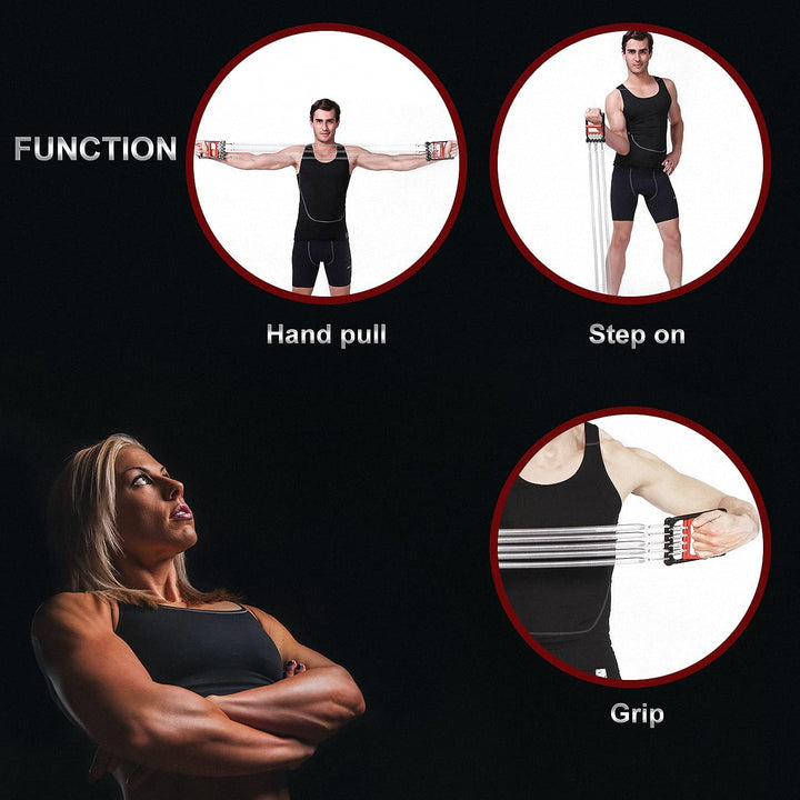 Chest Expander Verstellbar, Fitness Expander, Brust Expander für Männer &amp; Frauen, mit 5 Frühjahrs-Mu