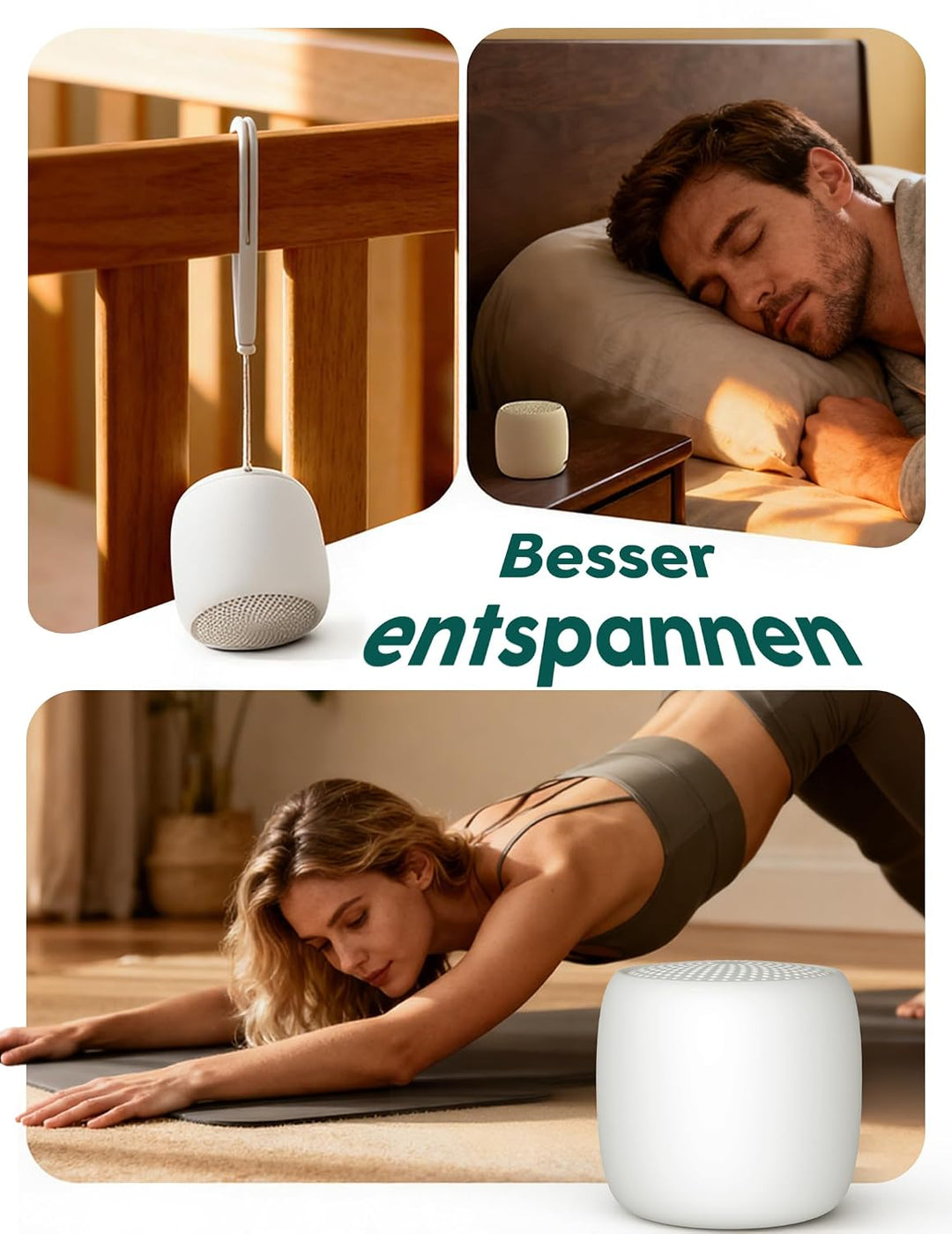Babelio White Noise Machine Baby 1000-mAh-Akku, 25 beruhigende Geräusche für Erwachsene, Kinder & Ba