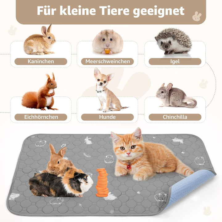 PICK FOR LIFE 60x120cm waschbar PIPI Pads für Meerschweinchen, 2 Stück super saugfähige PIPI Pads Ka