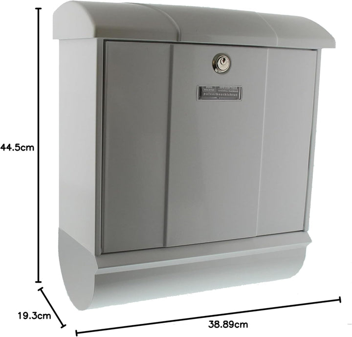 Burg-Wächter Briefkasten-Set mit integriertem Zeitungsfach, A4 Einwurf-Format, EU Norm EN 13724, Ver
