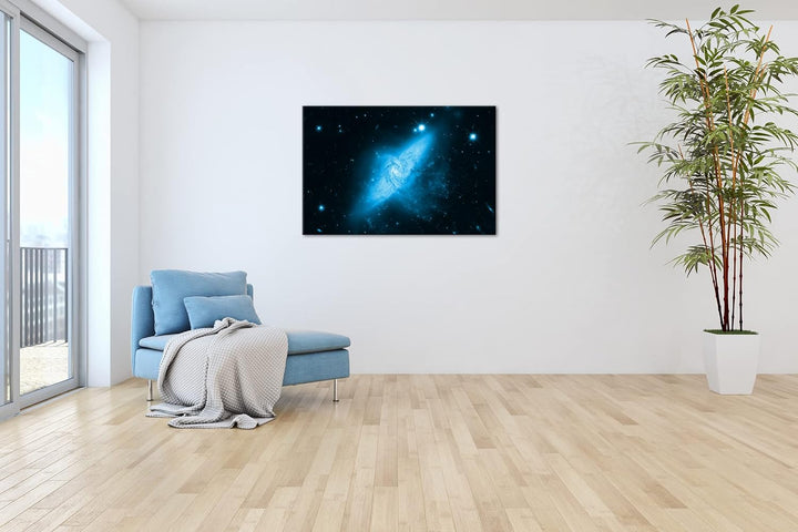 deyoli Dark weite Galaxien mit leuchtenden SternenFormat 80x60 Effekt: Monocrome Blau als Leinwandbi