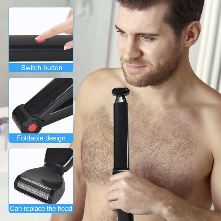 Rückenrasierer Herren Elektrisch, Körpertrimmer Herren, Haarschneider Körper Männer, Brust Trimmer,