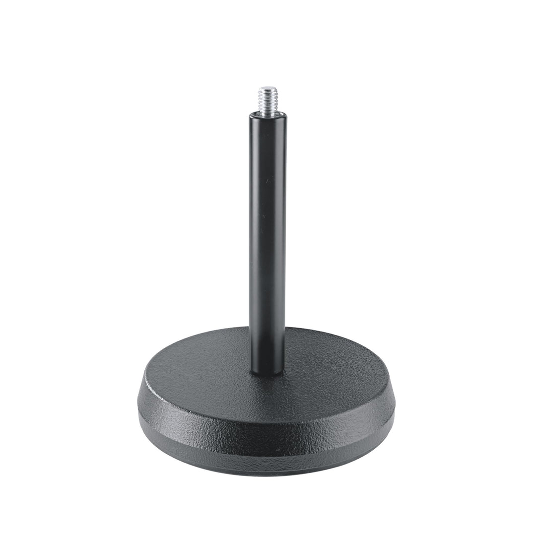 K&M 232 Tischstativ Schwarz – Stahl mit 17,5 cm Höhe – 3/8“ Gewindeanschluss – Gussrundsockel mit Tr