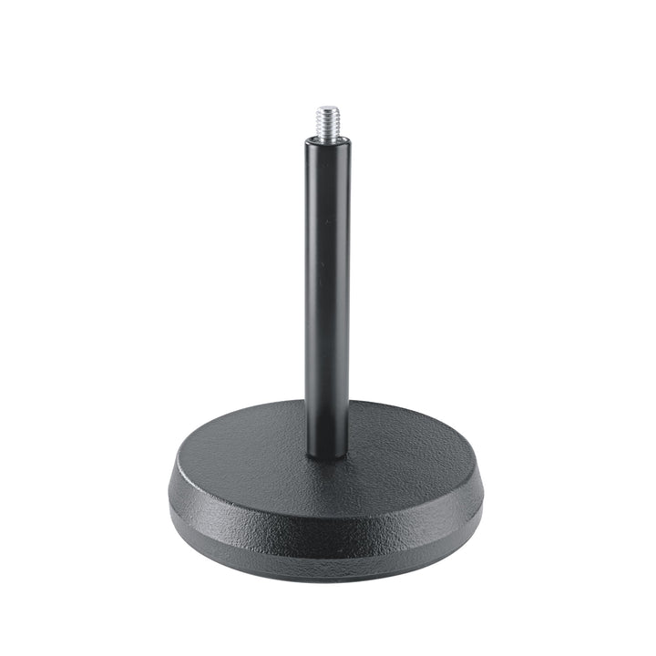 K&M 232 Tischstativ Schwarz – Stahl mit 17,5 cm Höhe – 3/8“ Gewindeanschluss – Gussrundsockel mit Tr