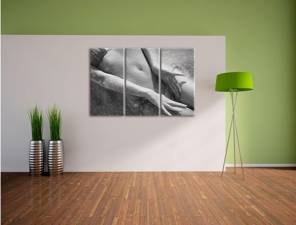 Pixxprint Sexy Frau im Bikini am Strand als Leinwandbild/Grösse: 3 Teilig (120x80) cm/Wandbild/Kunst