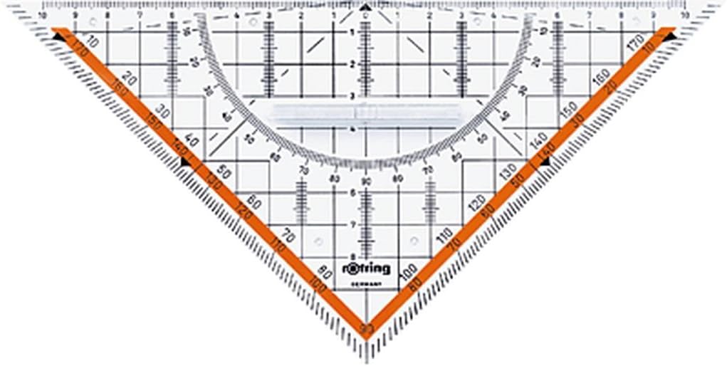 rOtring 213910 Rapid-A3-Zeichenbrett & Centro-Geometrie-Dreieck mit Griff (gross, 23 cm) A3 Bundle m