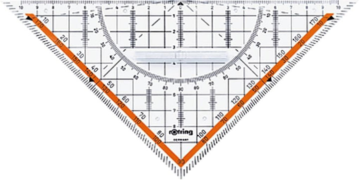 rOtring 213910 Rapid-A3-Zeichenbrett & Centro-Geometrie-Dreieck mit Griff (gross, 23 cm) A3 Bundle m