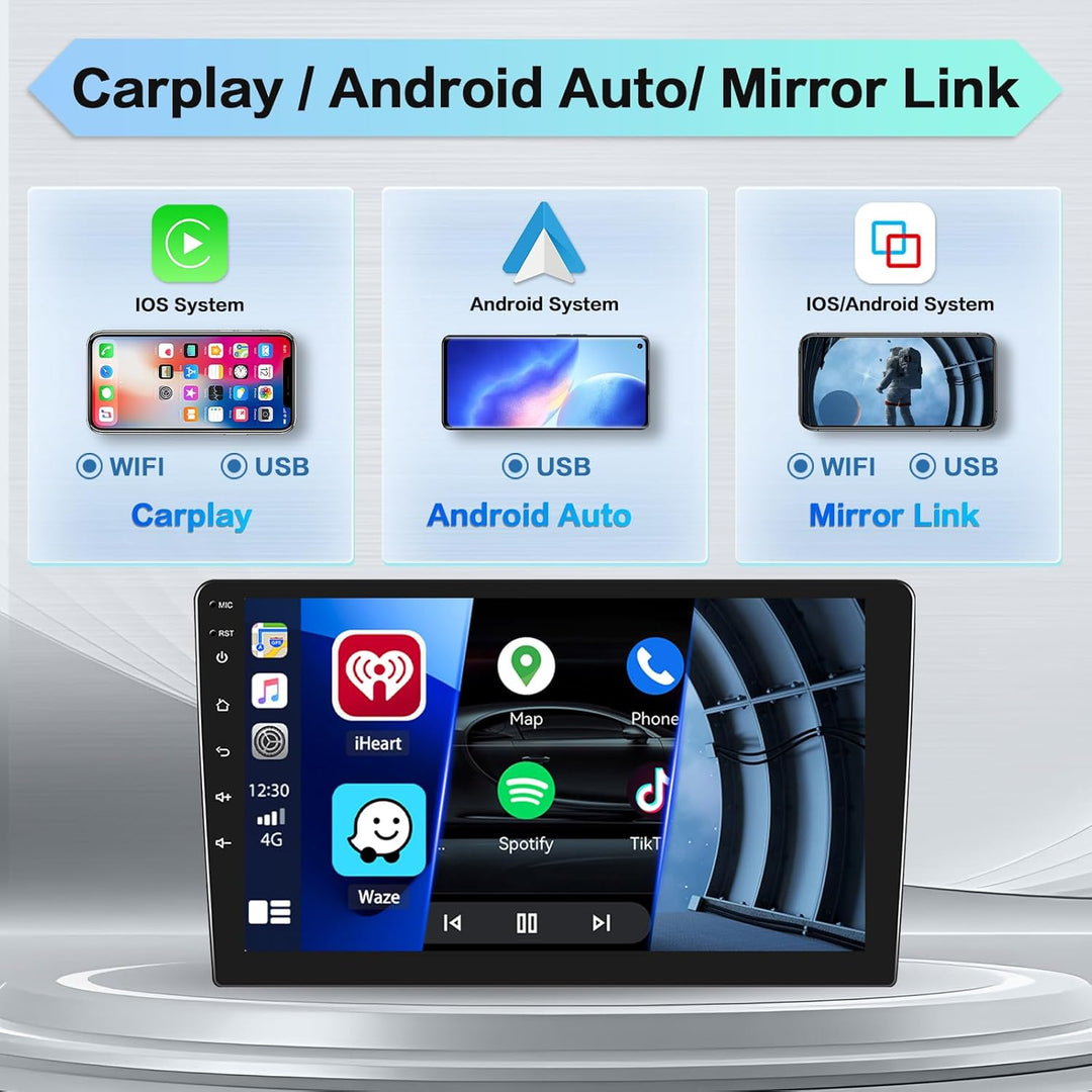 Hikity 2+64GB Android 15 Autoradio Wireless CarPlay Android Auto für FIAT 500 2007-2015 Radio Blueto