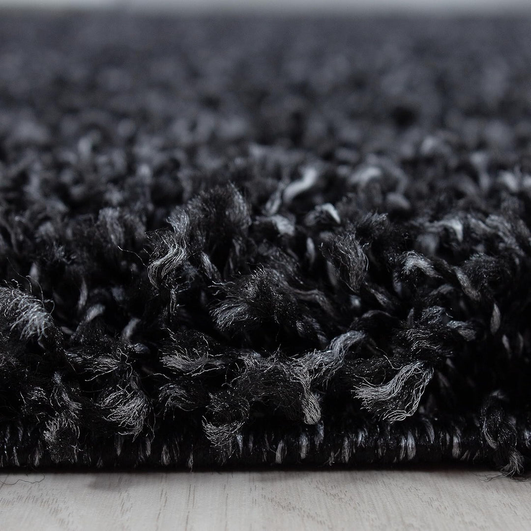 HomebyHome Teppich Wohnzimmer Shaggy Hochflor Anthrazit Rechteckig 300x400 cm Einfarbig Design - Fla