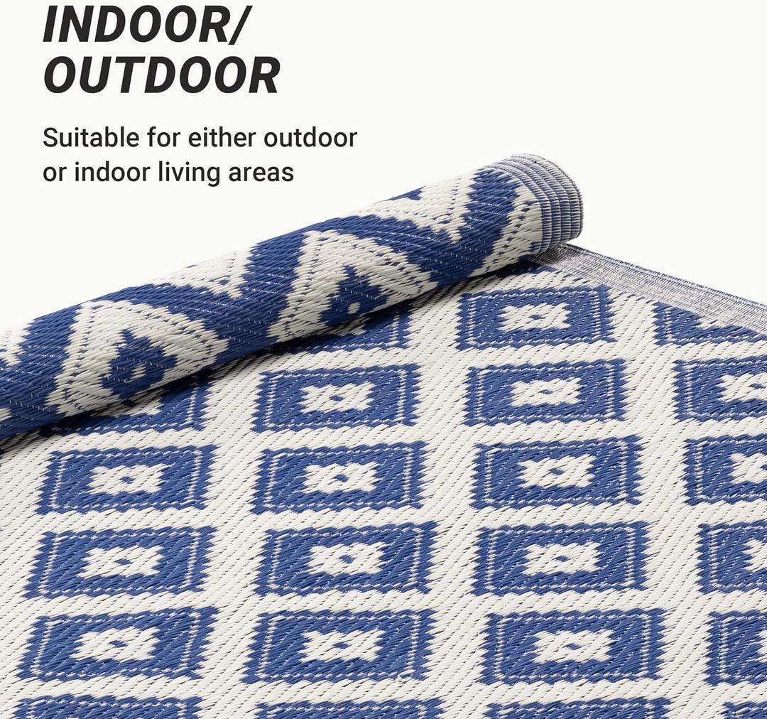 JEMIDI Outdoor Teppich 120x180cm gross - Terrassenteppich Balkonteppich Aussenteppich - Balkon Teppi