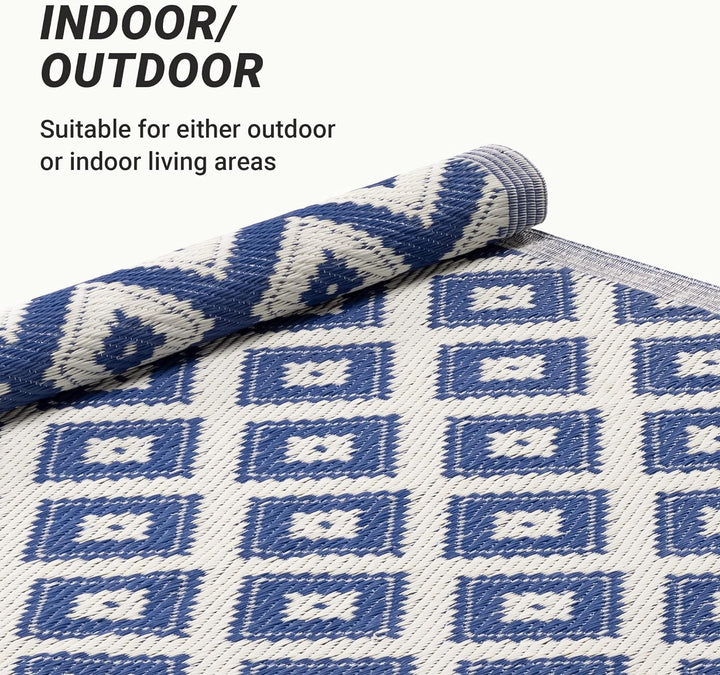 JEMIDI Outdoor Teppich 120x180cm gross - Terrassenteppich Balkonteppich Aussenteppich - Balkon Teppi