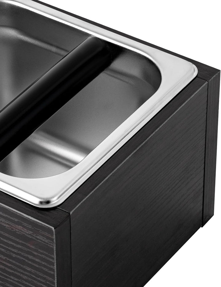 Kaffee-Ausklopfbox, Kaffee-Tee-Espresso-Kaffee-Ausklopfbox aus Edelstahl mit Griff, Kaffeesatzbehält