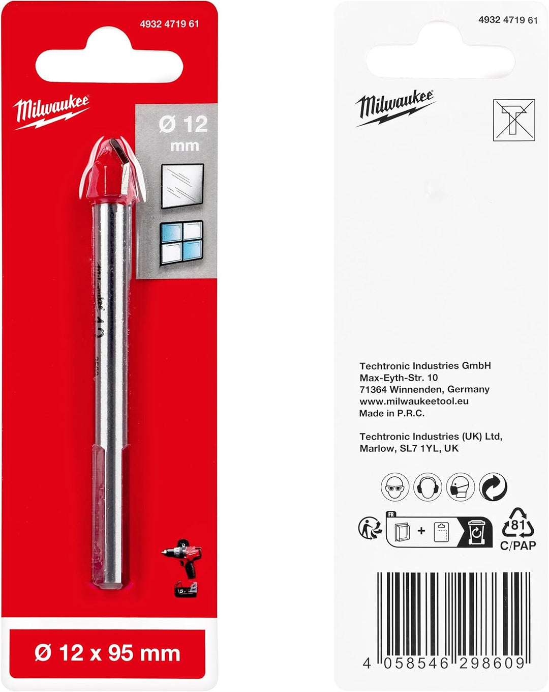 Milwaukee GLAS- & FLIESENBOHRER Ø 12 mm