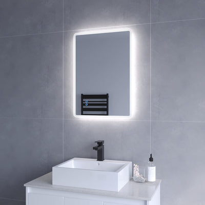 AQUABATOS 70x50 cm Antibeschlag Badspiegel mit LED Beleuchtung hell Badezimmerspiegel Dimmbar Touch