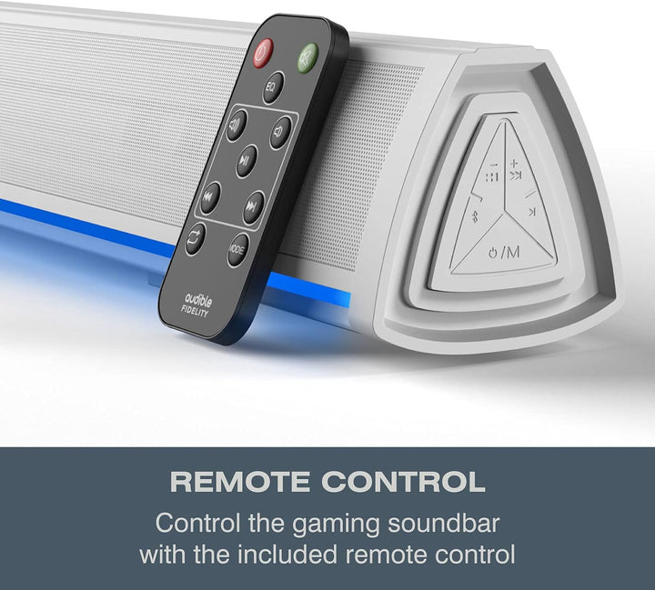 Audible Fidelity Soundbar für TV-Geräte mit Bluetooth, Lautsprecher für TV, PC, Gaming mit RGB-LED-D