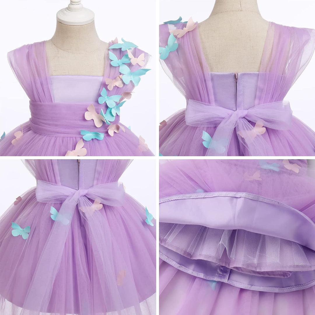 FYMNSI Baby Mädchen Prinzessin Kleid Blumenmädchenkleid Taufkleid Kleinkinder Schmetterling Festlich