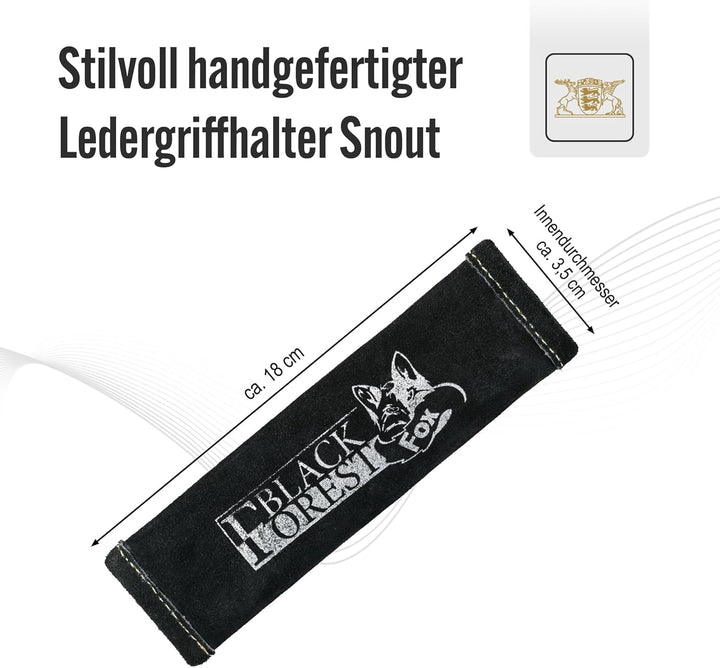 Black Forest Fox Snout Aramid Kevlar | Griffhülle | Feuerpfanne | Gusseisen-Griffabdeckungen | Leder