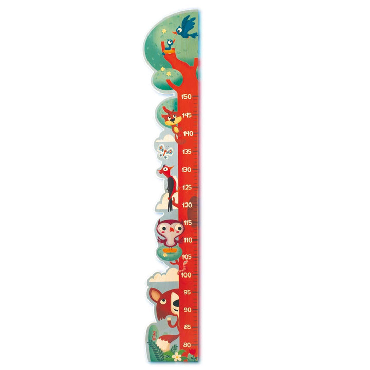 Dida - Wandmesslatte "Baum Fuchs" aus Holz für Kinder, Wachstumsdiagramm bis 150 cm, Höhenmesser mit
