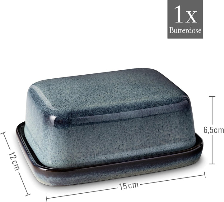 like. by Villeroy & Boch – Lave gris Butterdose Grau, Spülmaschinenfest, Mikrowellensicher, Buttersc