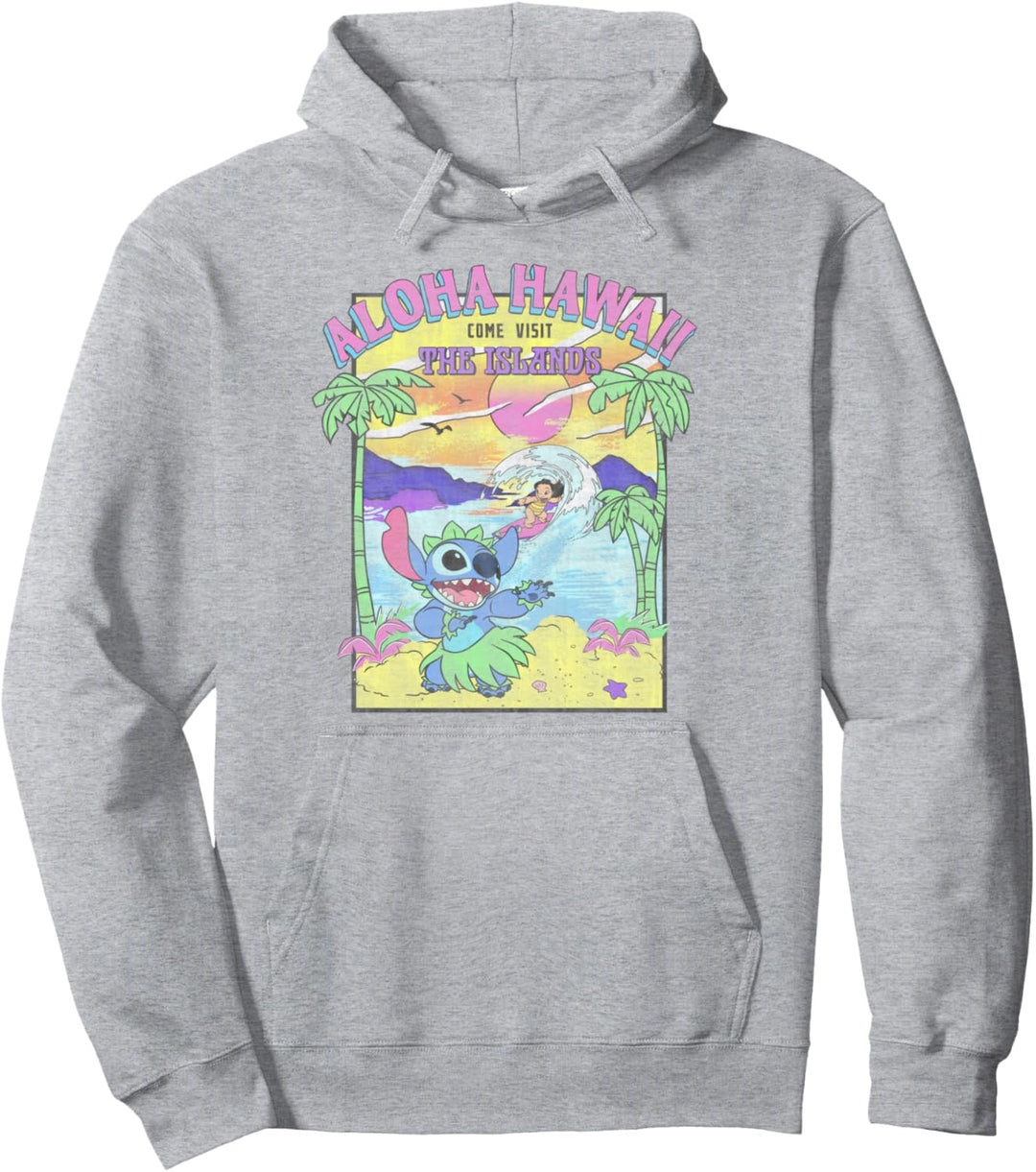 Disney Lilo & Stitch Aloha Hawaii Come Visit The Islands Pullover Hoodie
