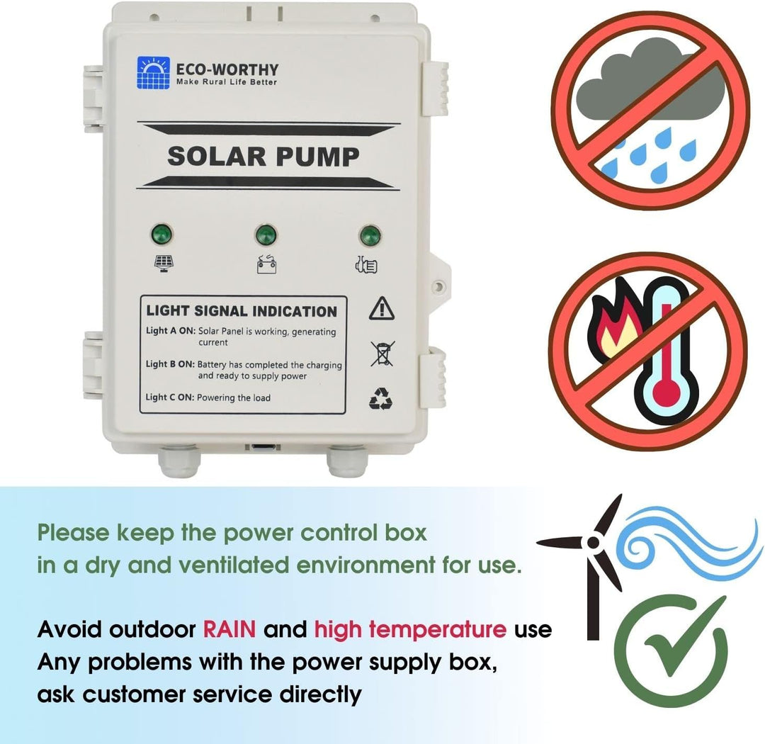 DCHOUSE Solar-Tiefenbrunnen-Wasserpumpen-Kit, 12-V-DC-Tauchwasserpumpe mit 120-W-Mono-Solarpanel, 10