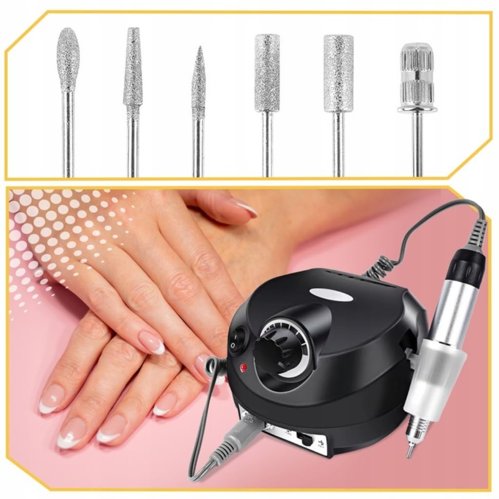 Lewer - Nagelfräser Set DM-202 65W, Professionelles Maniküre & Pediküre Set, Nagelhaut- & Lackentfer