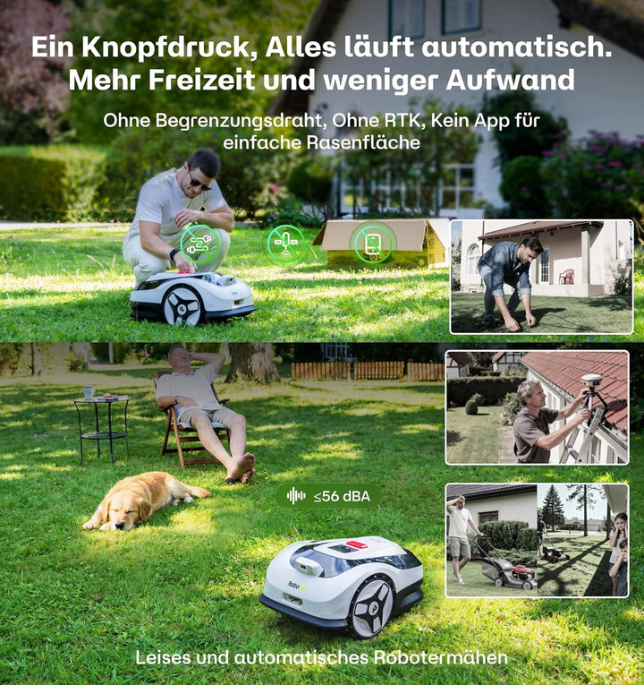 Raccoon 2 SE Rasenmäher Roboter Ohne Begrenzungskabel, Ohne RTK, Max. 600㎡, 5Ah-Schnellladung Batter