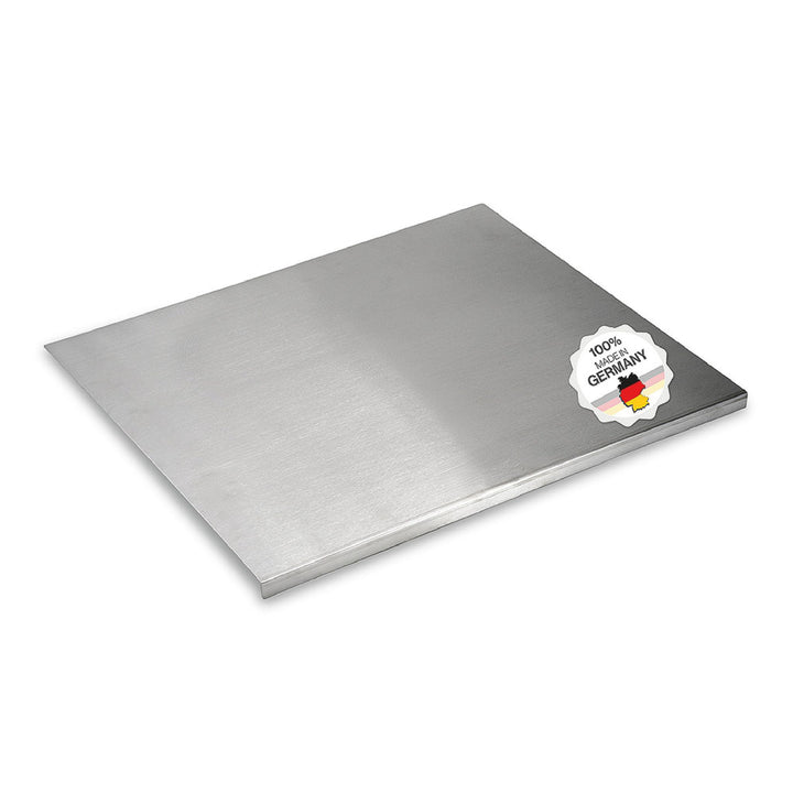 Arbeitsplatte Knetbrett Edelstahl [60x50 cm] - Für Kneten, Schneiden & Backen - Küchenplatte mit Ans