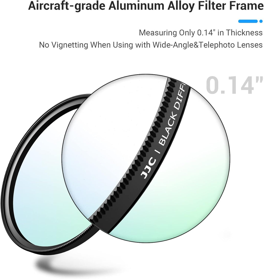 JJC 52mm Black Mist 1/4 Filter Black Promist Effektfilter Black Diffusion Effektfilter, Filter mit W