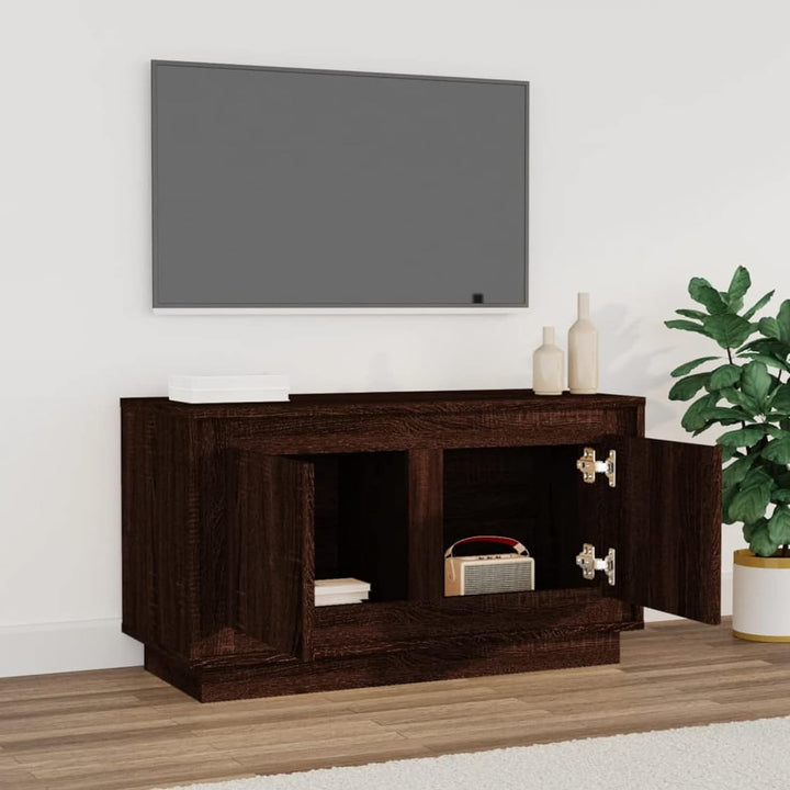 Tidyard TV Schrank mit 2 Fächern Versehen Lowboard Fernsehtisch Fernsehschrank TV Möbel Holzwerkstof